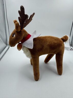 The Elf on the Shelf Elf Pets Reindeer Plush 2014 Gold Heart Red Collar~
